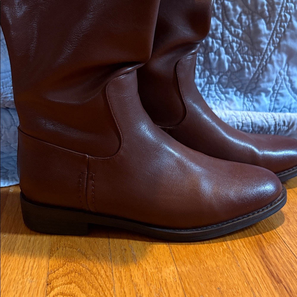 Brown Knee-High Riding Boots - Picture 2 of 3